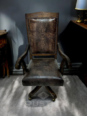 Alder Copper Brown Crocodile Desk chair