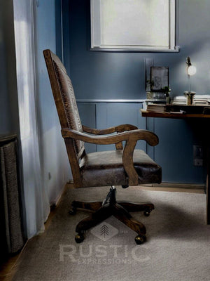 Alder Copper Brown Crocodile Desk chair