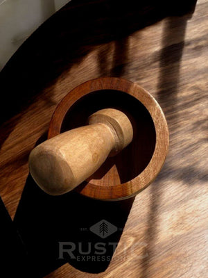 Wooden Mortar and Pestle