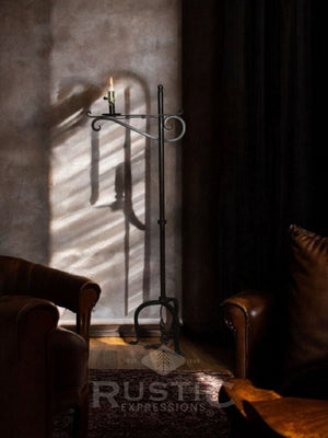 Rustic Forged Floor Metal Lamp