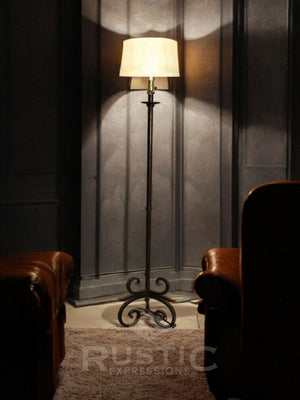Rustic Forged Floor Metal Lamp