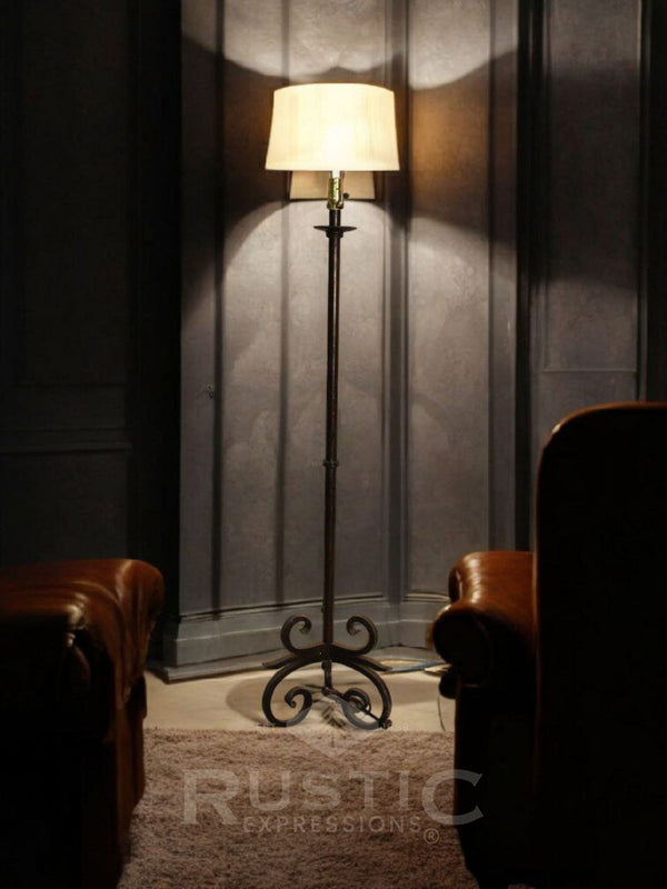 Rustic Forged Floor Metal Lamp