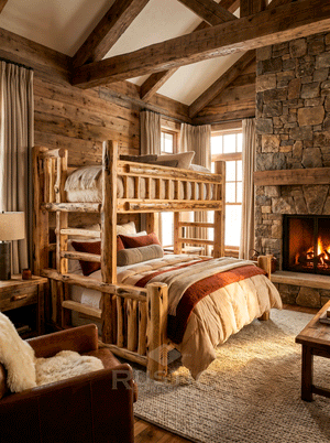 Cedar Log Bunk Beds