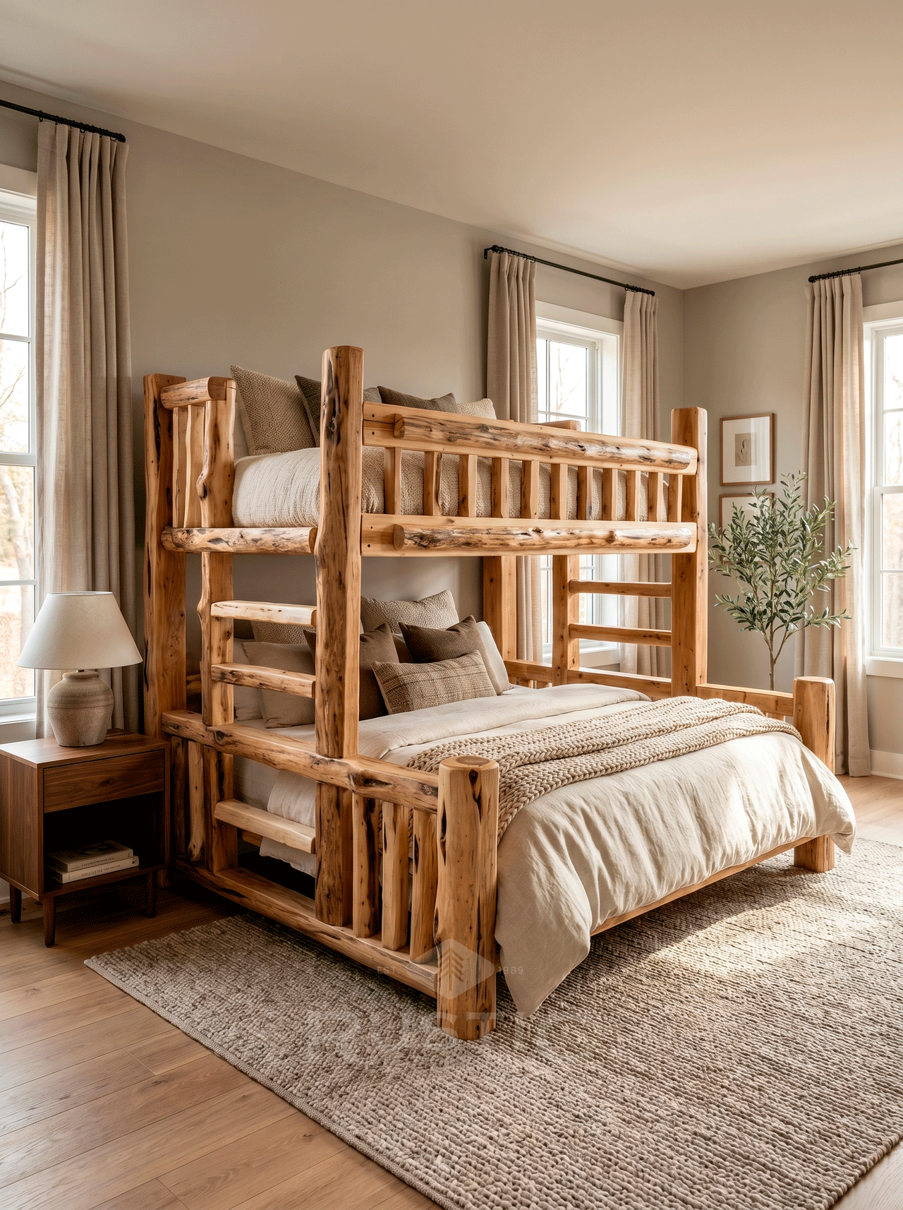 Cedar Log Bunk Beds