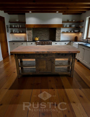 Old Fashion Georgia Copper Top Kitchen Island