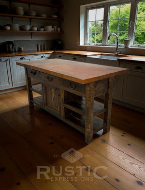 Old Fashion Georgia Copper Top Kitchen Island