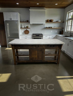 Old Fashion Georgia Copper Top Kitchen Island