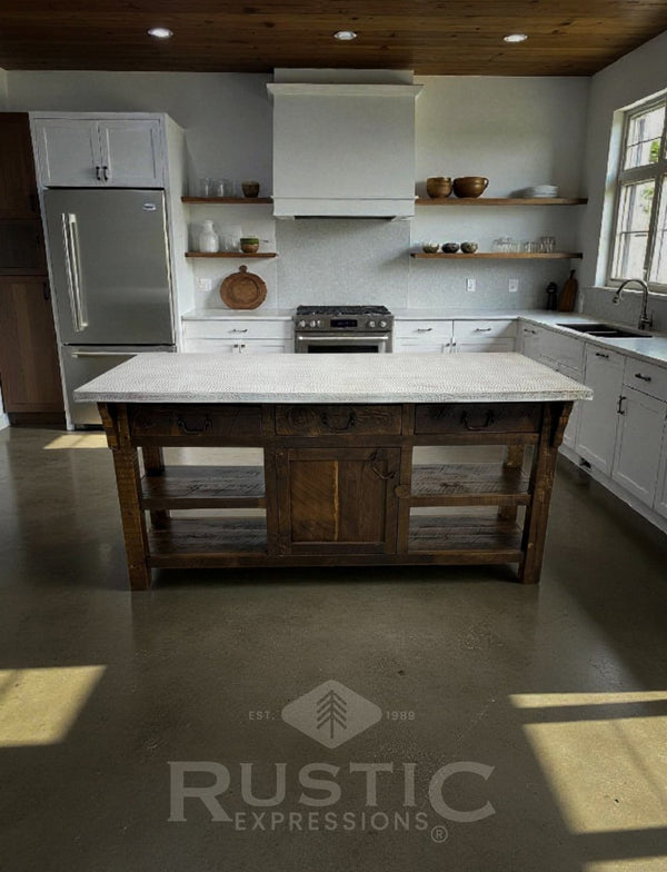 Old Fashion Georgia Copper Top Kitchen Island