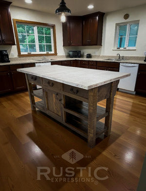 Old Fashion Georgia Copper Top Kitchen Island