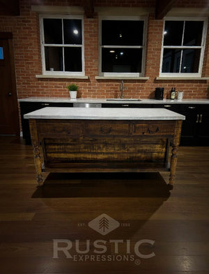 Old Fashion Idaho Copper Top Kitchen Island