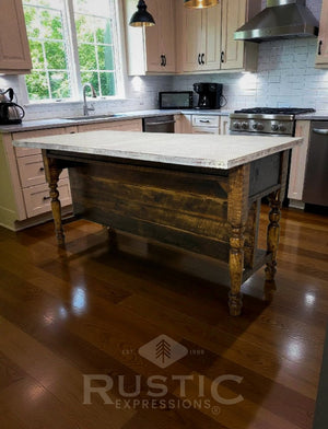 Old Fashion Idaho Copper Top Kitchen Island