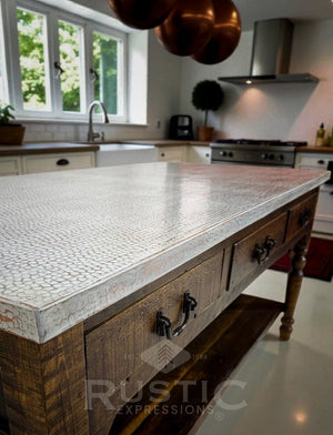 Old Fashion Idaho Copper Top Kitchen Island