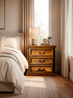 Old Fashion Nightstand - 3 Drawers