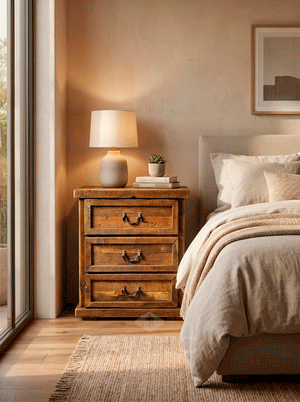 Old Fashion Nightstand - 3 Drawers
