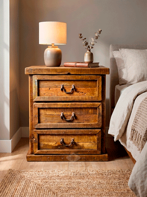 Old Fashion Nightstand - 3 Drawers