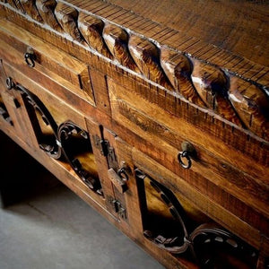 Metal Scroll Buffet with Rope Top