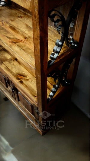 Metal Scroll Bookcase
