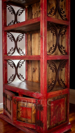 Metal Scroll Bookcase