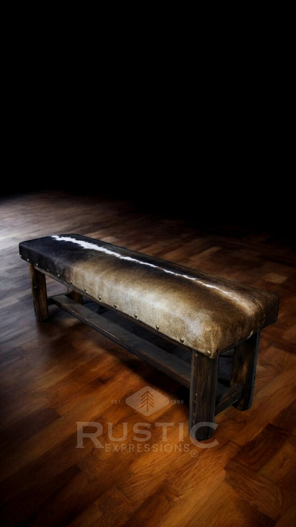 Old Fashion Cowhide Bench
