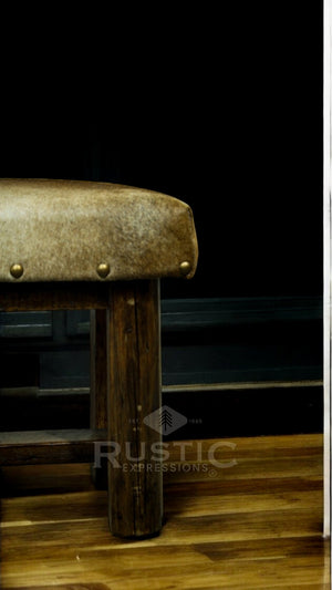 Old Fashion Cowhide Bench