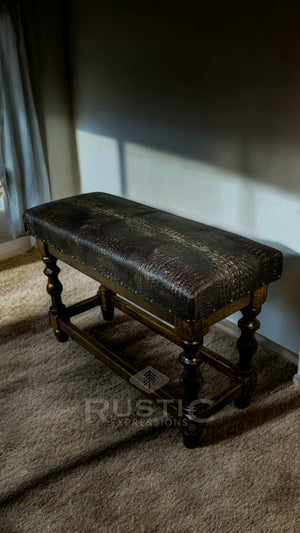 Old fashion Sonora Counter Bench (Brown Crocodile)