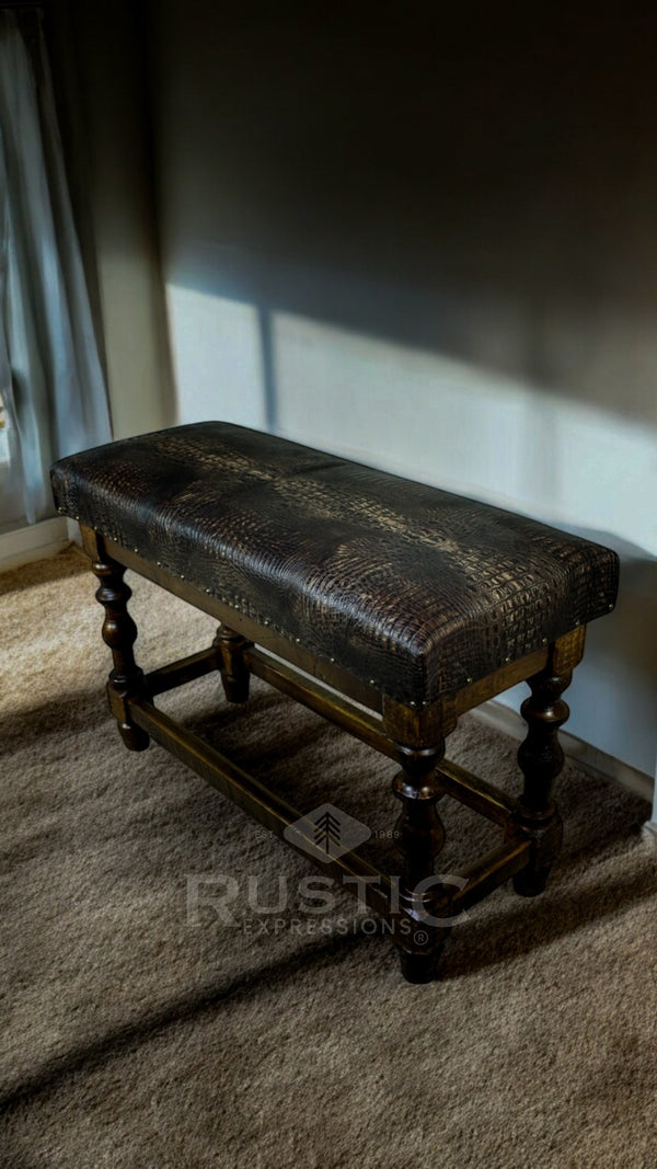 Old fashion Sonora Counter Bench (Brown Crocodile)