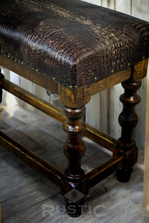 Old fashion Sonora Counter Bench (Brown Crocodile)