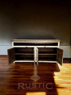 Shutter Glass Doors TV Console