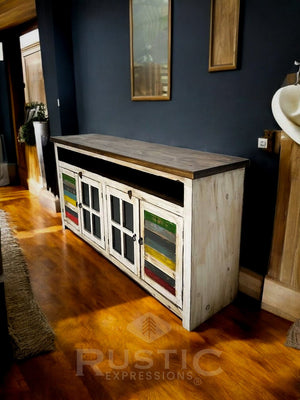 Shutter Glass Doors TV Console