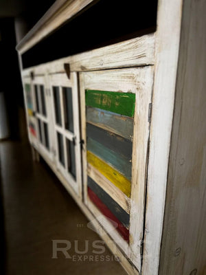 Shutter Glass Doors TV Console