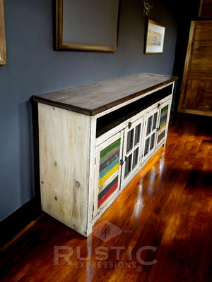 Shutter Glass Doors TV Console