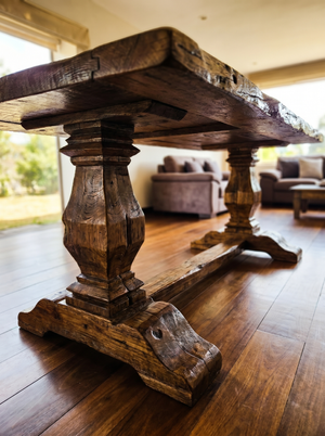 Old Fashion Dining Table +  Aztec Chairs + Old Fashion Bench