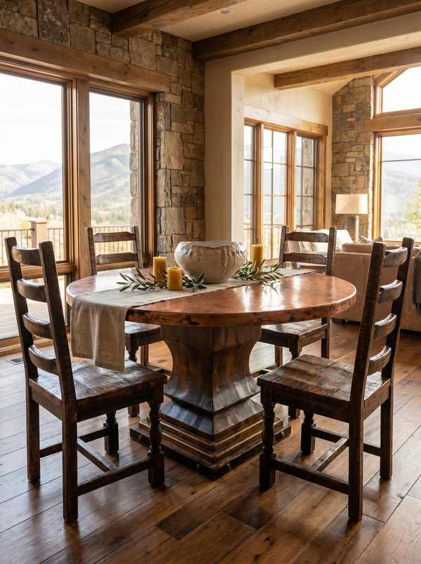 Copper Top Hacienda Dining Table