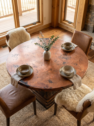 Copper Top Hacienda Dining Table