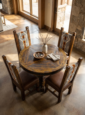 Set Old Fashion Hacienda Premium Native Dining Table + Old Fashion Native Sierra Chair